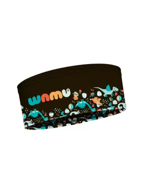 Kindersportstirnband Dinosaurier schwarz wamu