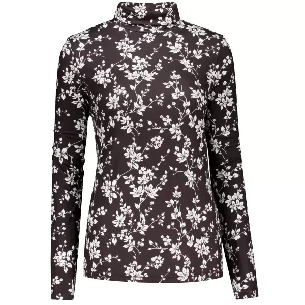 Rollkragenpullover für Damen ALTISPORT DAELIA SCHWARZ-WEISS 