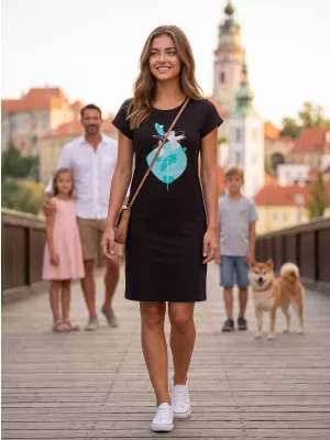 Frauen erweitert t -Shirt/Kleid ALTISPORT ALW187178 SCHWARZ -BLUE
