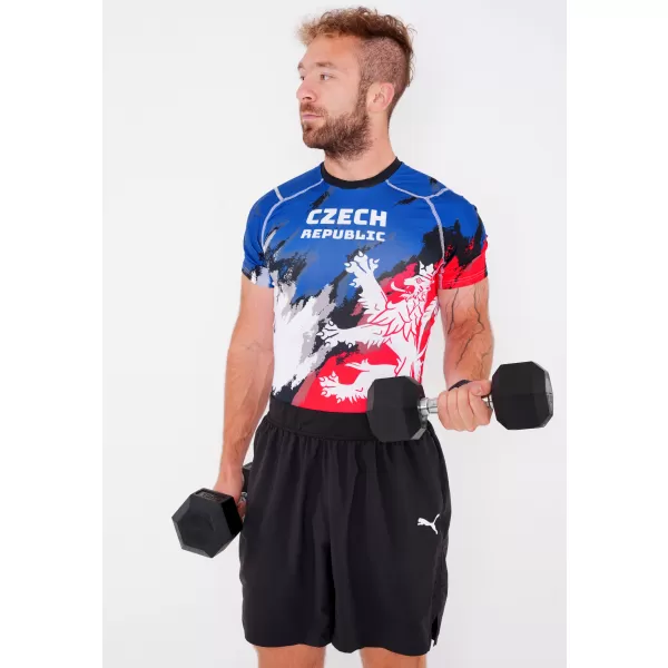  Herren Funktions-Kompressionsshirt mit kurzen Ärmeln Premium ALTISPORT VOJ/ALM036TR04 STREIFEN 