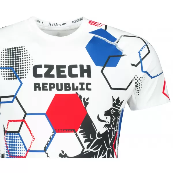  Herren Funktions-Kompressionsshirt mit kurzen Ärmeln Premium ALTISPORT VOJ/ALM036TR04 HEXA WEIß 
