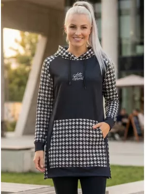 Funktionelles erweitertes Damen-Sweatshirt Premium ALTISPORT VOJ/ALW048MI03 SCHWARZ UND WEIß