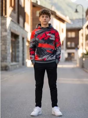 Hochwertiges Funktions-Sweatshirt für Kinder ALTISPORT VOJ/ALK014MI01 SCHWARZ/ROT