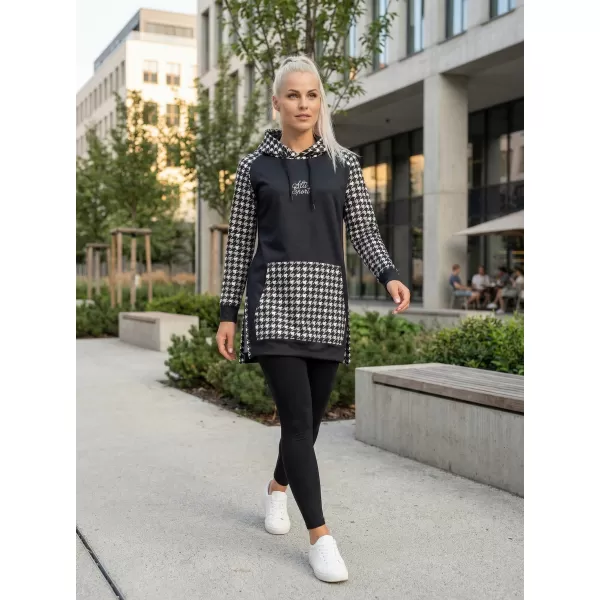  Funktionelles erweitertes Damen-Sweatshirt Premium ALTISPORT VOJ/ALW048MI03 SCHWARZ UND WEIß 