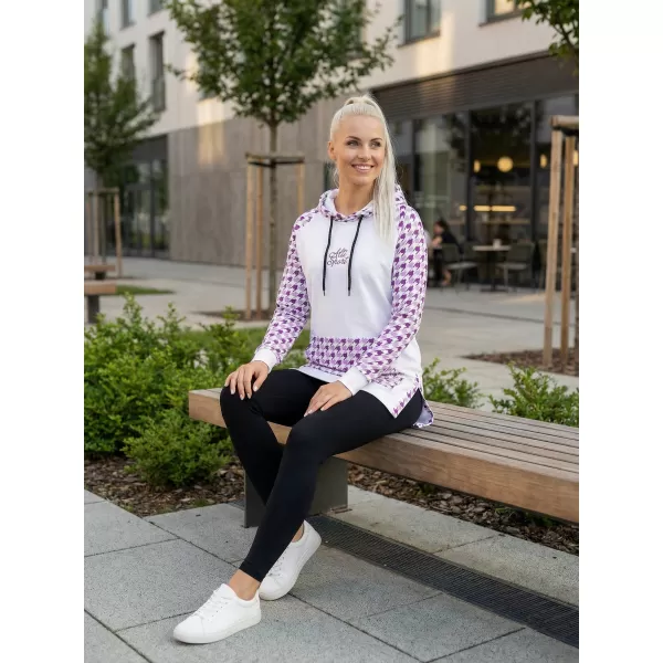  Funktionelles erweitertes Damen-Sweatshirt Premium ALTISPORT VOJ/ALW048MI03 WEIß/LILA 
