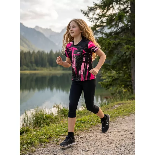  Hochwertiges Funktions-T-Shirt für Kinder ALTISPORT VOJ/ALK010TR01 SCHWARZ/HELLROSA 