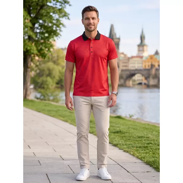  Herren-Funktions-T-Shirt mit Premium-Kragen ALTISPORT VOJ/ALM050TR05 ROT 