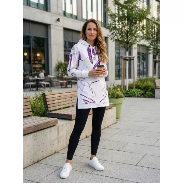  Funktionelles erweitertes Damen-Sweatshirt Premium ALTISPORT VOJ/ALW049MI03 WEIß/LILA 