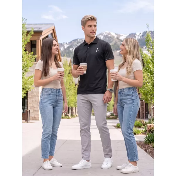  Herren-Funktions-T-Shirt mit Premium-Kragen ALTISPORT VOJ/ALM000TR05 SCHWARZ 