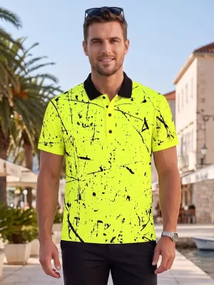 Herren-Funktions-T-Shirt mit Premium-Kragen ALTISPORT VOJ/ALM034TR05 NEONGELB
