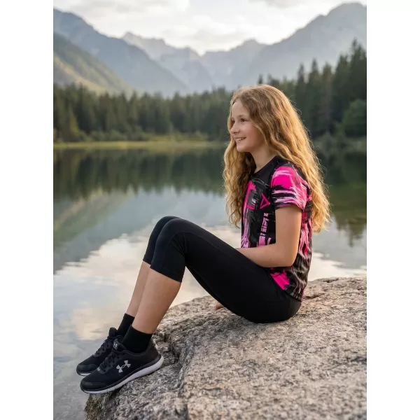  Hochwertiges Funktions-T-Shirt für Kinder ALTISPORT VOJ/ALK010TR01 SCHWARZ/HELLROSA 