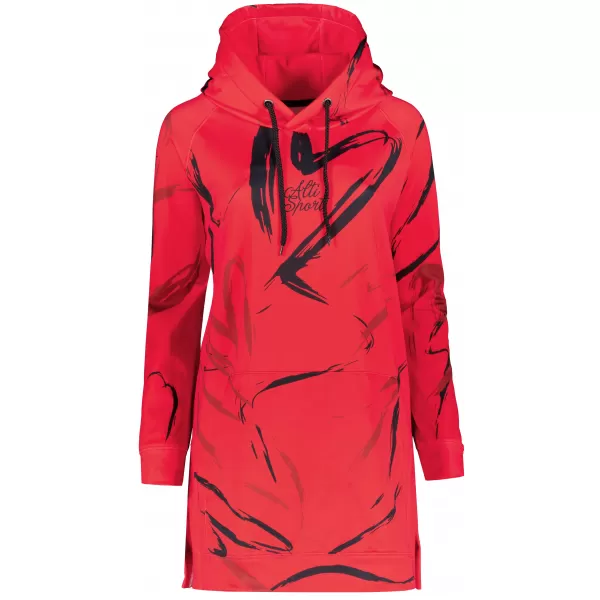  Funktionelles erweitertes Damen-Sweatshirt Premium ALTISPORT VOJ/ALW049MI03 ROT UND SCHWARZ 