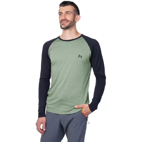  Herren-T-Shirt mit langen Ärmeln HANNAH TAREGAN L/S ANTHRAZIT/SEEROSENBLATT 