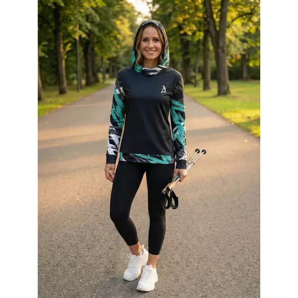  Hochwertiges Funktions-Sweatshirt für Damen ALTISPORT VOJ/ALW039MI01 SCHWARZ/TÜRKIS 