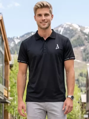 Herren-Funktions-T-Shirt mit Premium-Kragen ALTISPORT VOJ/ALM000TR05 SCHWARZ