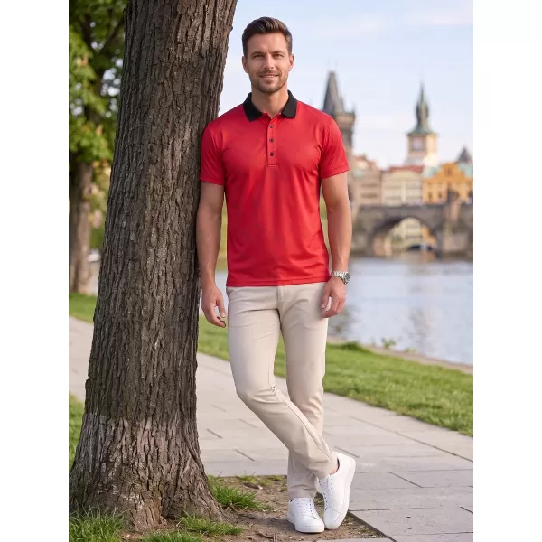  Herren-Funktions-T-Shirt mit Premium-Kragen ALTISPORT VOJ/ALM050TR05 ROT 