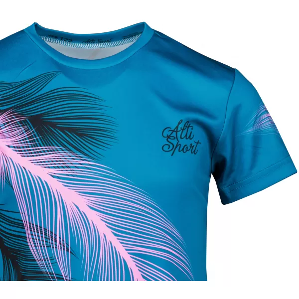  Hochwertiges Funktions-T-Shirt für Kinder ALTISPORT VOJ/ALK001TR01 PETROL/HELLROSA 