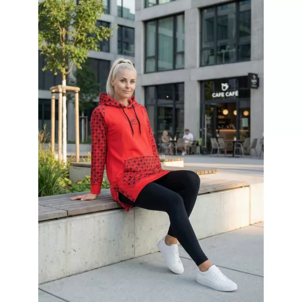  Funktionelles erweitertes Damen-Sweatshirt Premium ALTISPORT VOJ/ALW048MI03 ROT UND SCHWARZ 