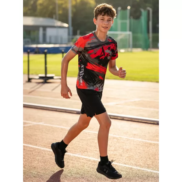  Hochwertiges Funktions-T-Shirt für Kinder ALTISPORT VOJ/ALK014TR01 SCHWARZ/ROT 