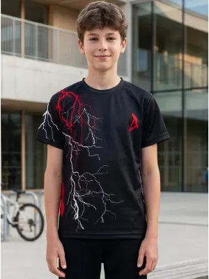Hochwertiges Funktions-T-Shirt für Kinder ALTISPORT VOJ/ALK004TR01 SCHWARZ/ROT
