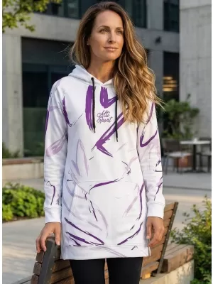 Funktionelles erweitertes Damen-Sweatshirt Premium ALTISPORT VOJ/ALW049MI03 WEIß/LILA