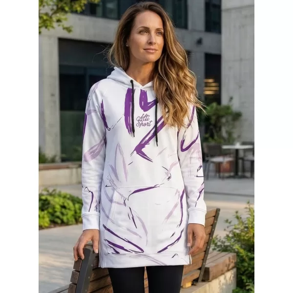  Funktionelles erweitertes Damen-Sweatshirt Premium ALTISPORT VOJ/ALW049MI03 WEIß/LILA 