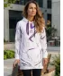 Funktionelles erweitertes Damen-Sweatshirt Premium ALTISPORT VOJ/ALW049MI03 WEIß/LILA