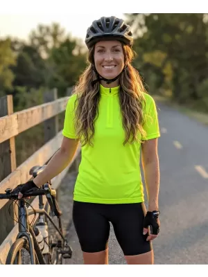 Damen-Radtrikot ALTISPORT NoPrint NP/ALW115NJ LEUCHTEND GELB