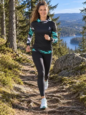 Hochwertiges Funktions-Sweatshirt für Damen ALTISPORT VOJ/ALW039MI01 SCHWARZ/TÜRKIS