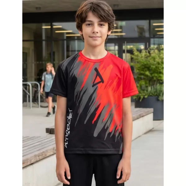  Hochwertiges Funktions-T-Shirt für Kinder ALTISPORT VOJ/ALK006TR01 SCHWARZ/ROT 