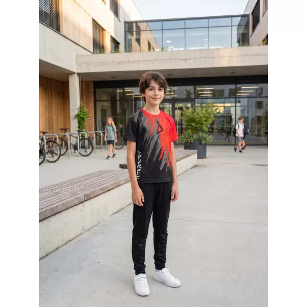  Hochwertiges Funktions-T-Shirt für Kinder ALTISPORT VOJ/ALK006TR01 SCHWARZ/ROT 