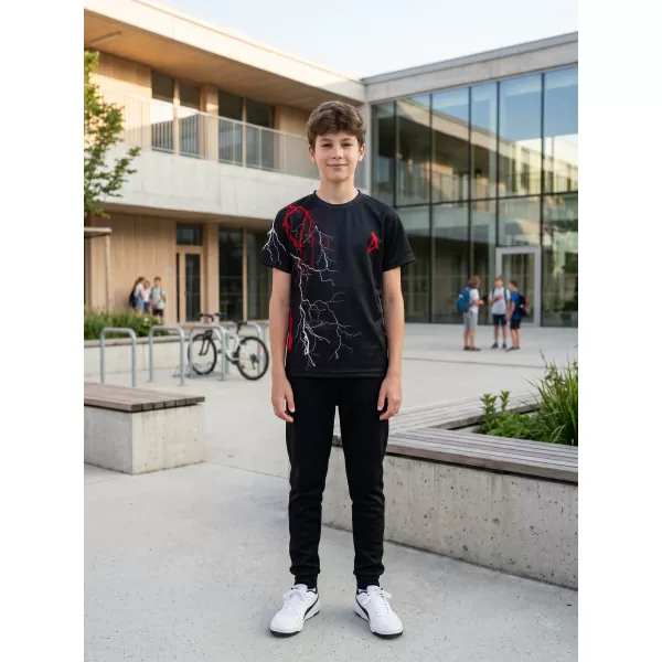 Hochwertiges Funktions-T-Shirt für Kinder ALTISPORT VOJ/ALK004TR01 SCHWARZ/ROT 