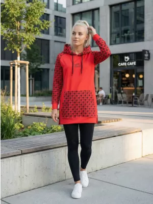 Funktionelles erweitertes Damen-Sweatshirt Premium ALTISPORT VOJ/ALW048MI03 ROT UND SCHWARZ