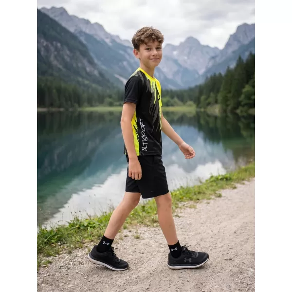  Hochwertiges Funktions-T-Shirt für Kinder ALTISPORT VOJ/ALK006TR01 SCHWARZ UND GELB 