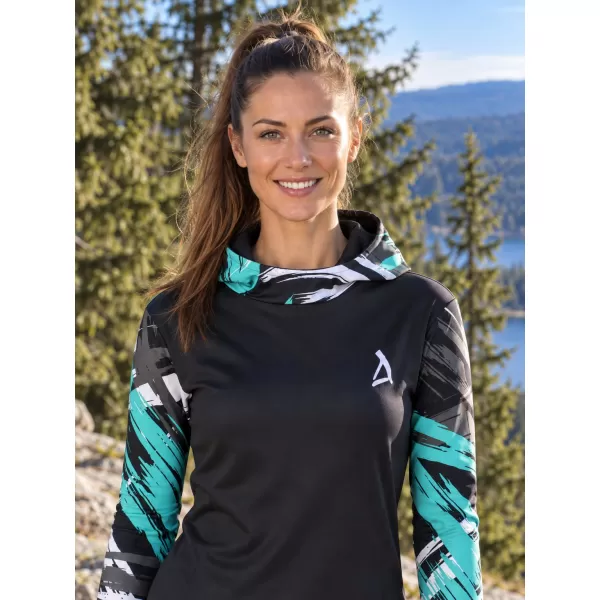  Hochwertiges Funktions-Sweatshirt für Damen ALTISPORT VOJ/ALW039MI01 SCHWARZ/TÜRKIS 
