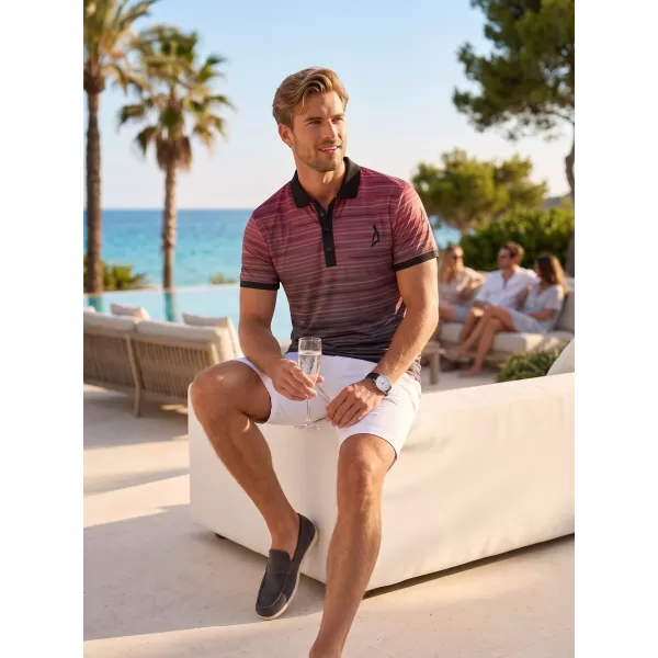  Herren-Funktions-T-Shirt mit Premium-Kragen ALTISPORT VOJ/ALM031TR05 SCHWARZ/BURGUND 