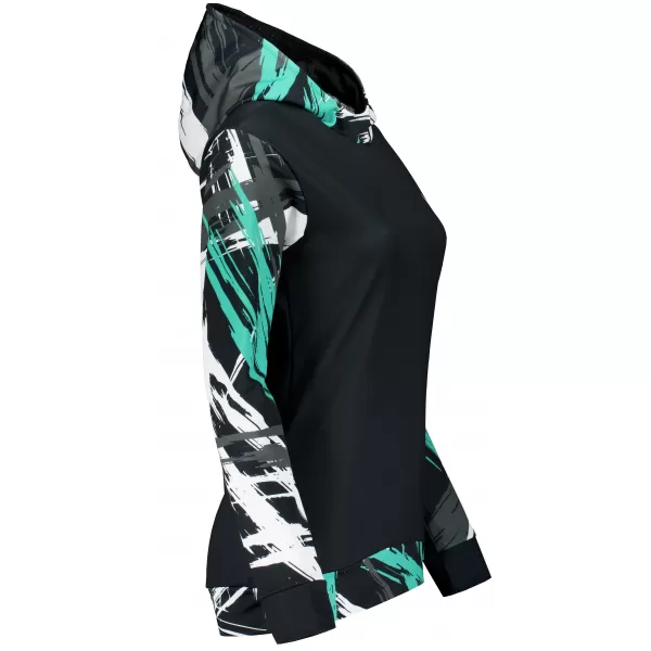  Hochwertiges Funktions-Sweatshirt für Damen ALTISPORT VOJ/ALW039MI01 SCHWARZ/TÜRKIS 