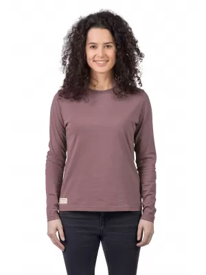 Damen-T-Shirt mit langen Ärmeln HANNAH ALERIN ROSA-TAUPE
