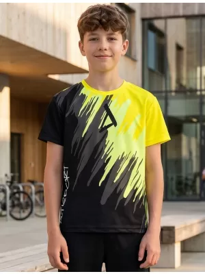 Hochwertiges Funktions-T-Shirt für Kinder ALTISPORT VOJ/ALK006TR01 SCHWARZ UND GELB