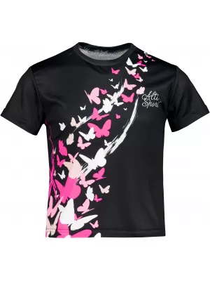 Dětské funkční triko premium ALTISPORT VOJ/ALK022TR01 ČERNÁ/RŮŽOVÁ