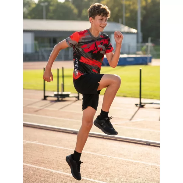  Hochwertiges Funktions-T-Shirt für Kinder ALTISPORT VOJ/ALK014TR01 SCHWARZ/ROT 