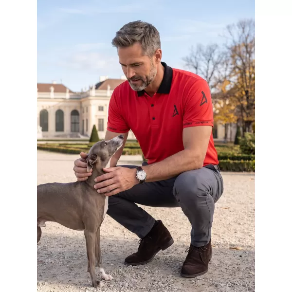  Herren-Funktions-T-Shirt mit Premium-Kragen ALTISPORT VOJ/ALM000TR05 ROT 