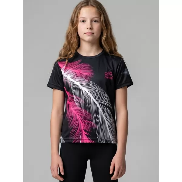  Hochwertiges Funktions-T-Shirt für Kinder ALTISPORT VOJ/ALK001TR01 SCHWARZ/ROSA 