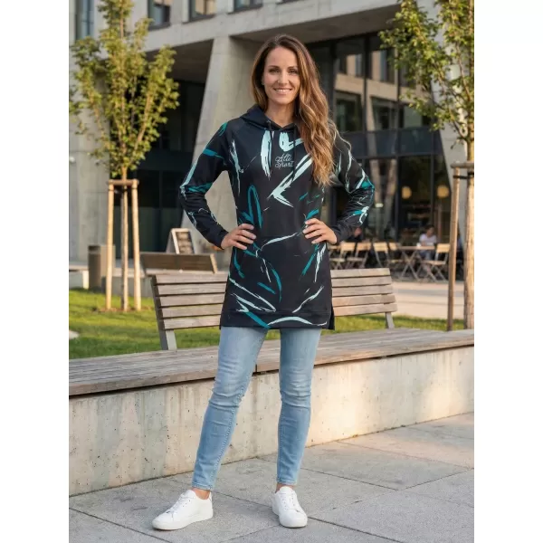  Funktionelles erweitertes Damen-Sweatshirt Premium ALTISPORT VOJ/ALW049MI03 SCHWARZ UND BLAU 