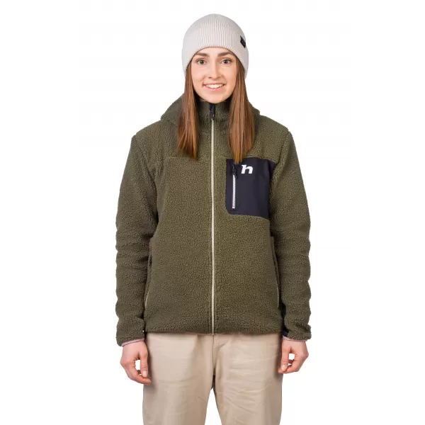  Damen-Sweatshirt HANNAH KOALA HOODY EFEUGRÜN/ANTHRAZIT 