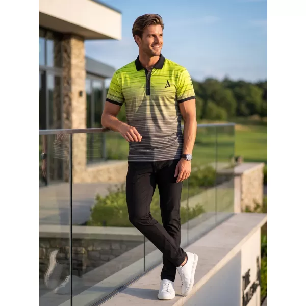  Herren-Funktions-T-Shirt mit Premium-Kragen ALTISPORT VOJ/ALM031TR05 SCHWARZ/NEONGELB 