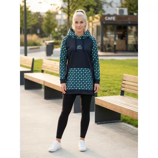  Funktionelles erweitertes Damen-Sweatshirt Premium ALTISPORT VOJ/ALW048MI03 SCHWARZ UND BLAU 