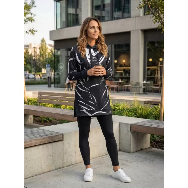  Funktionelles erweitertes Damen-Sweatshirt Premium ALTISPORT VOJ/ALW049MI03 SCHWARZ UND WEIß 
