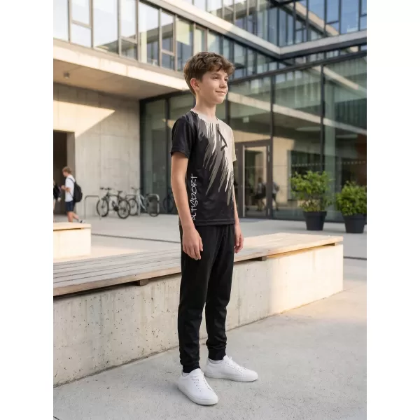  Hochwertiges Funktions-T-Shirt für Kinder ALTISPORT VOJ/ALK006TR01 SCHWARZ/BRAUN 