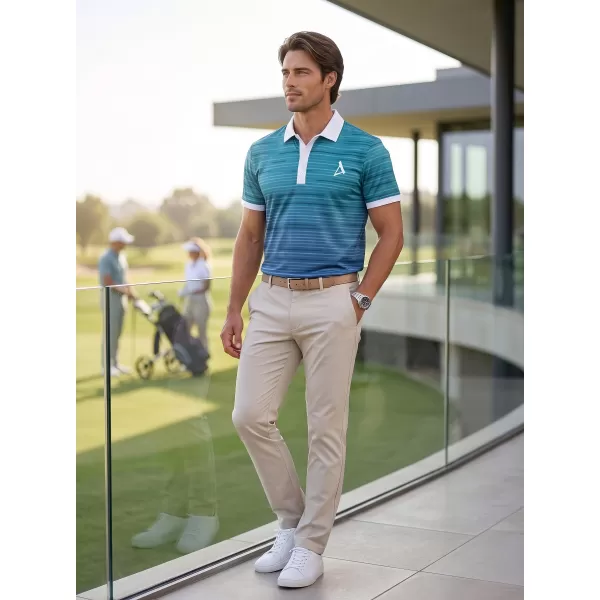  Herren-Funktions-T-Shirt mit Premium-Kragen ALTISPORT VOJ/ALM031TR05 SMARAGD/BLAU 